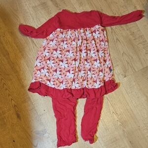 Kickee Pants Red and Pink Bodysuit